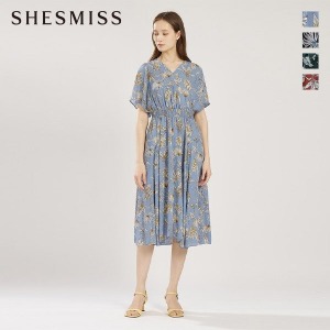 쉬즈미스 플라워 브이넥 플레어 원피스 SWWOPL22050