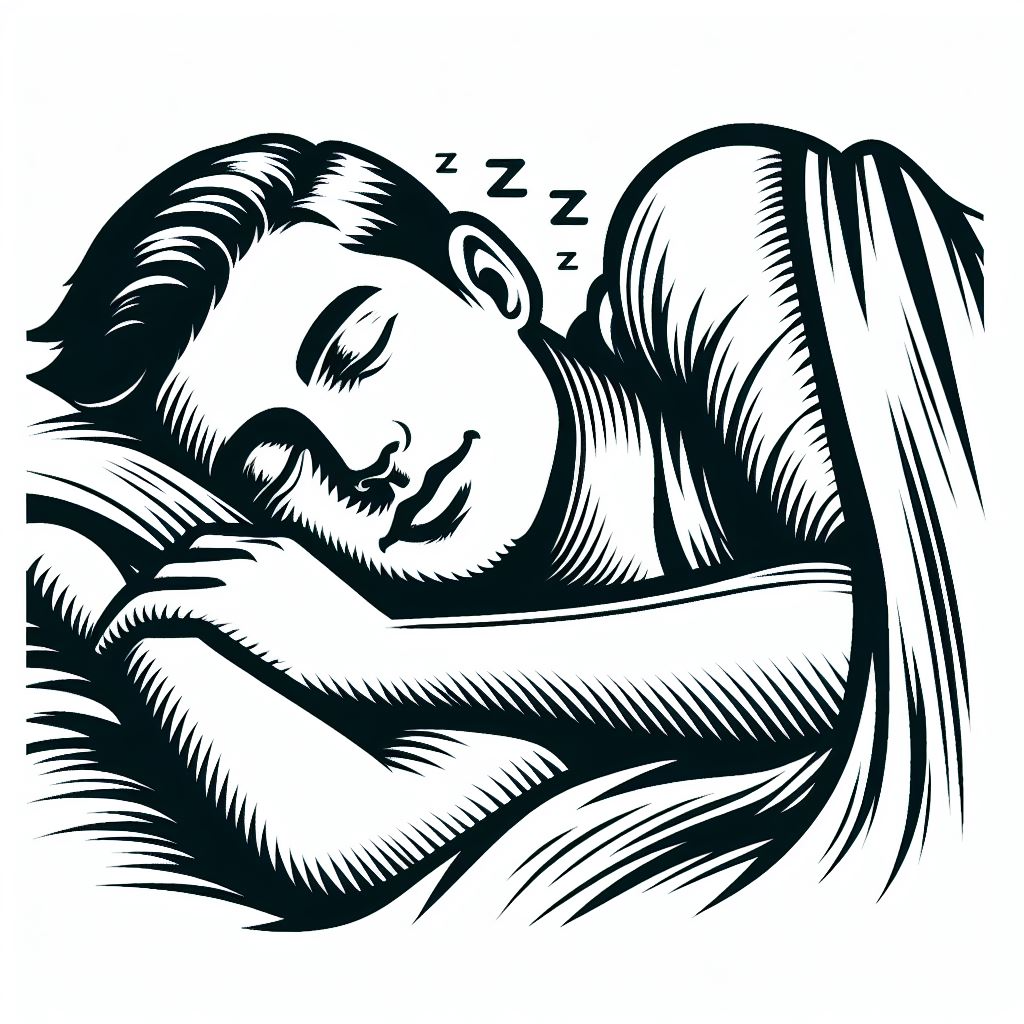 침대에서 잠자는 모습 로고 1