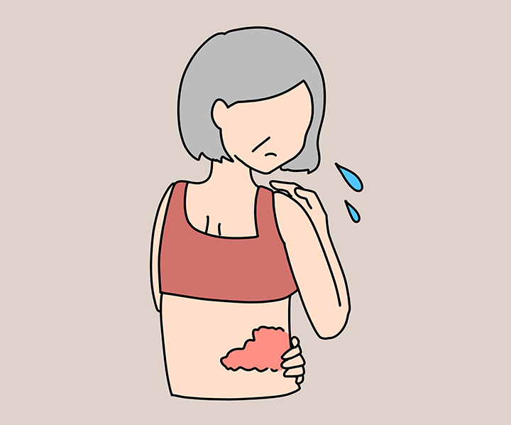 허리에-대상포진-걸린-여성
