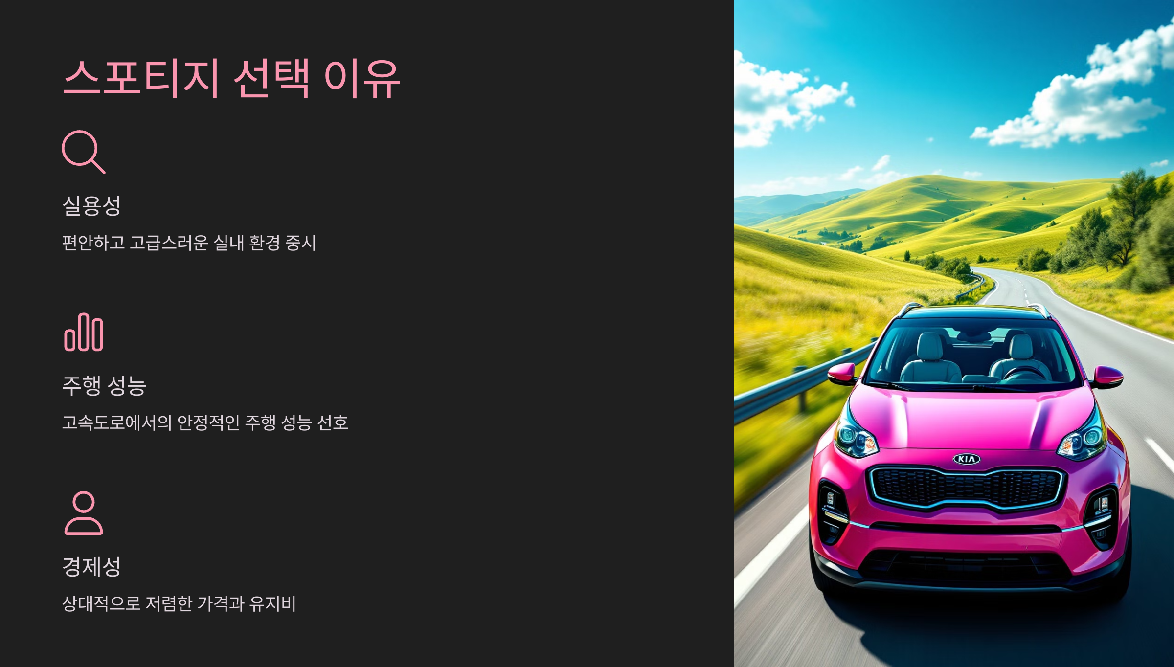 스포티지 선택 이유