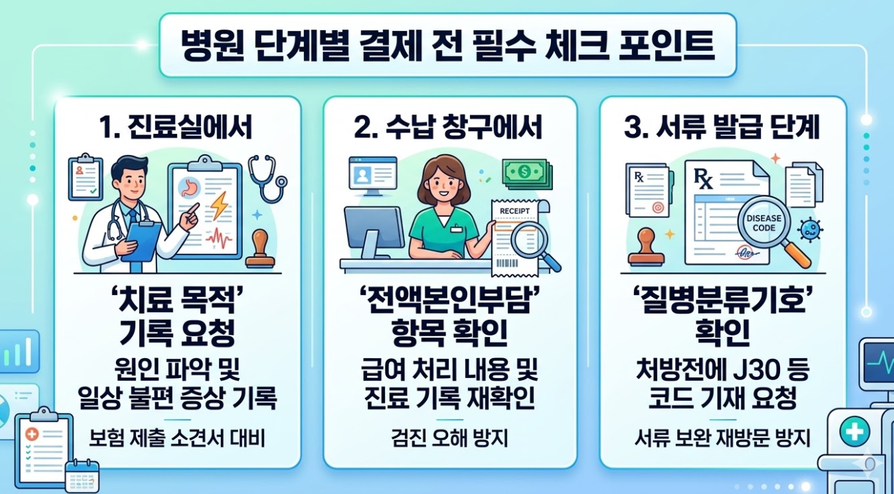 병원 방문부터 수납까지 알레르기 검사 실비 청구 체크 포인트 안내