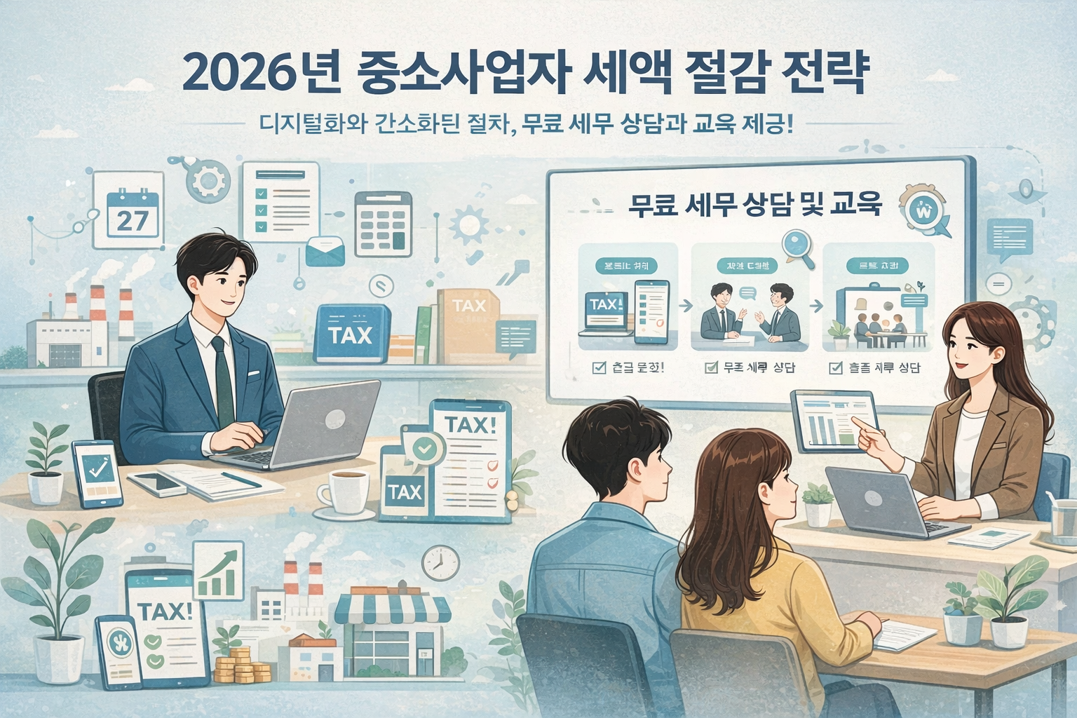 2026년 중소사업자 세액절감 전략
세무지원확대, 감면제도 보완, 신청절차 개선