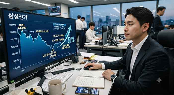 모니터앞에 않자있는 남성.