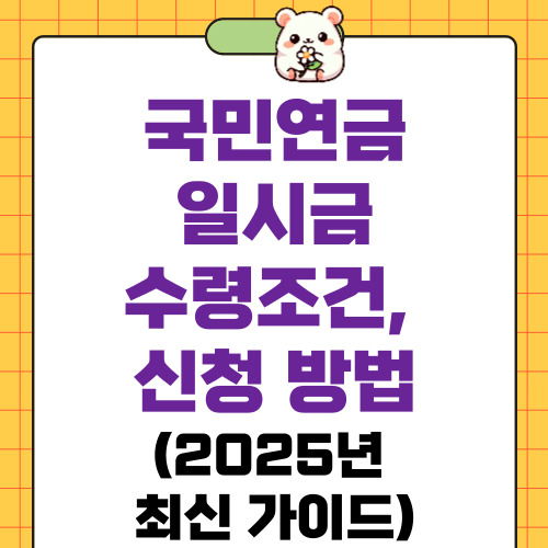 국민연금 일시금 수령조건