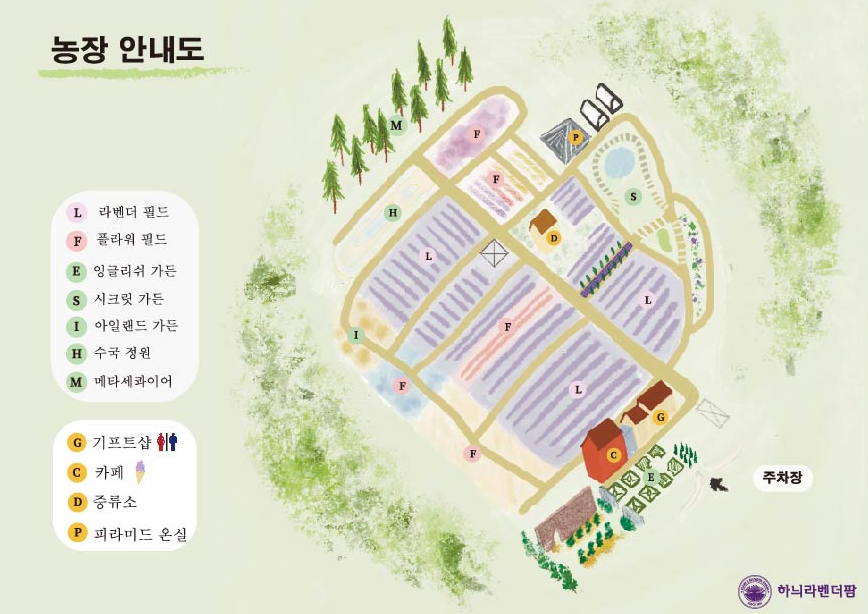 하늬라벤더팜 농장 안내도