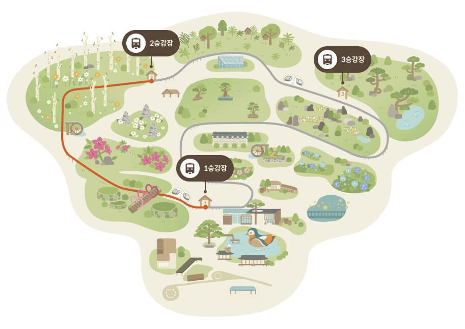 모노레일 1,2,3 승장장 위치 표시지도