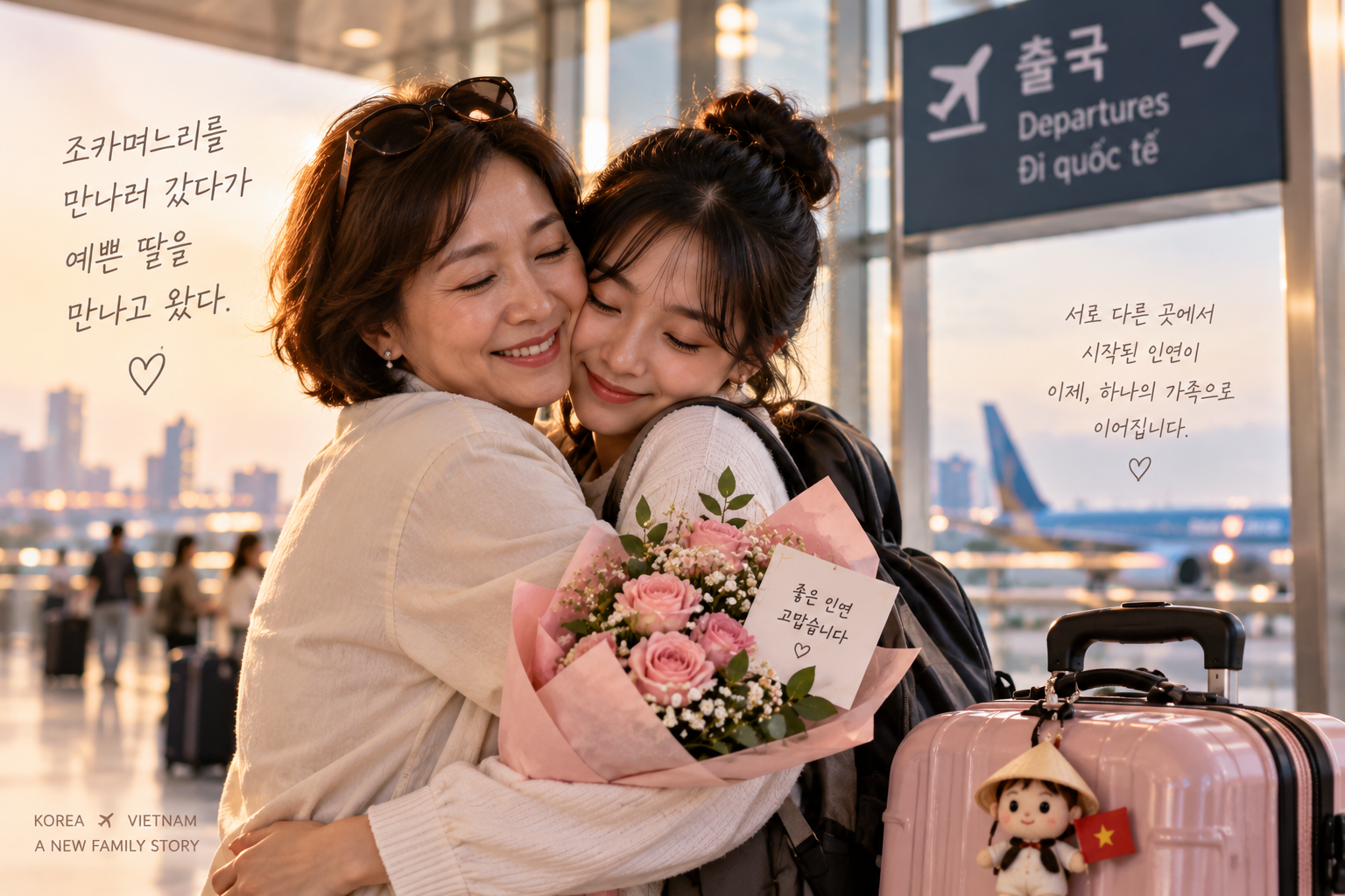 베트남에서 만난 조카며느리와 가족이 되어가는 따뜻한 마음을 표현한 공항 장면