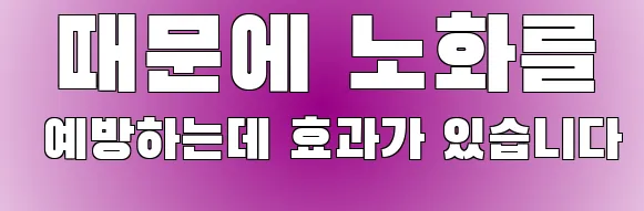  때문에 노화를 예방하는데 효과가 있습니다