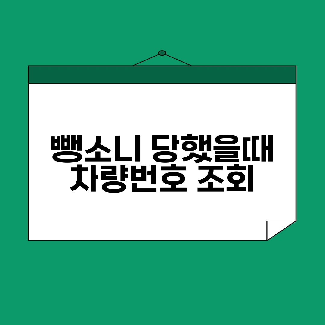 뺑소니 당했을때 차량번호 조회