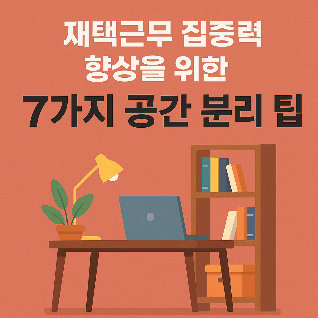재택근무 집중력 향상 7가지 공간분리 팁