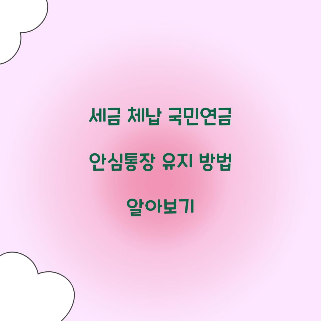 세금 체납 국민연금 안심통장