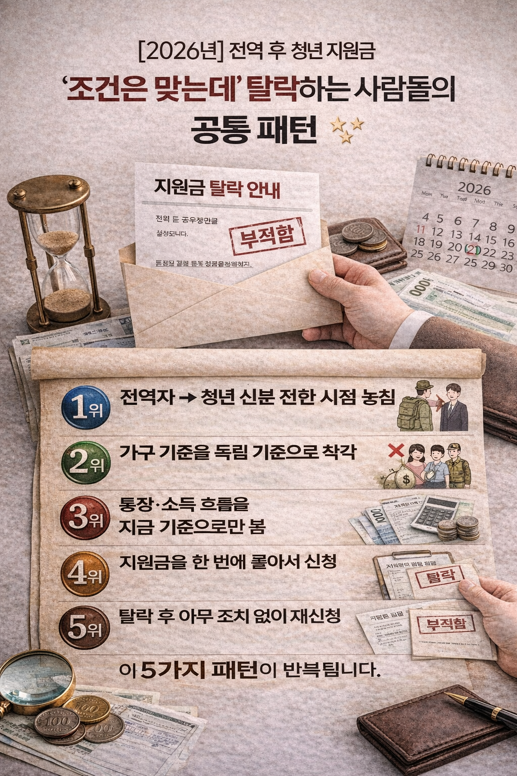 [2026년] 전역 후 지원금 : 조건은 맞는데 탈락하는 사람들의 공통 패턴