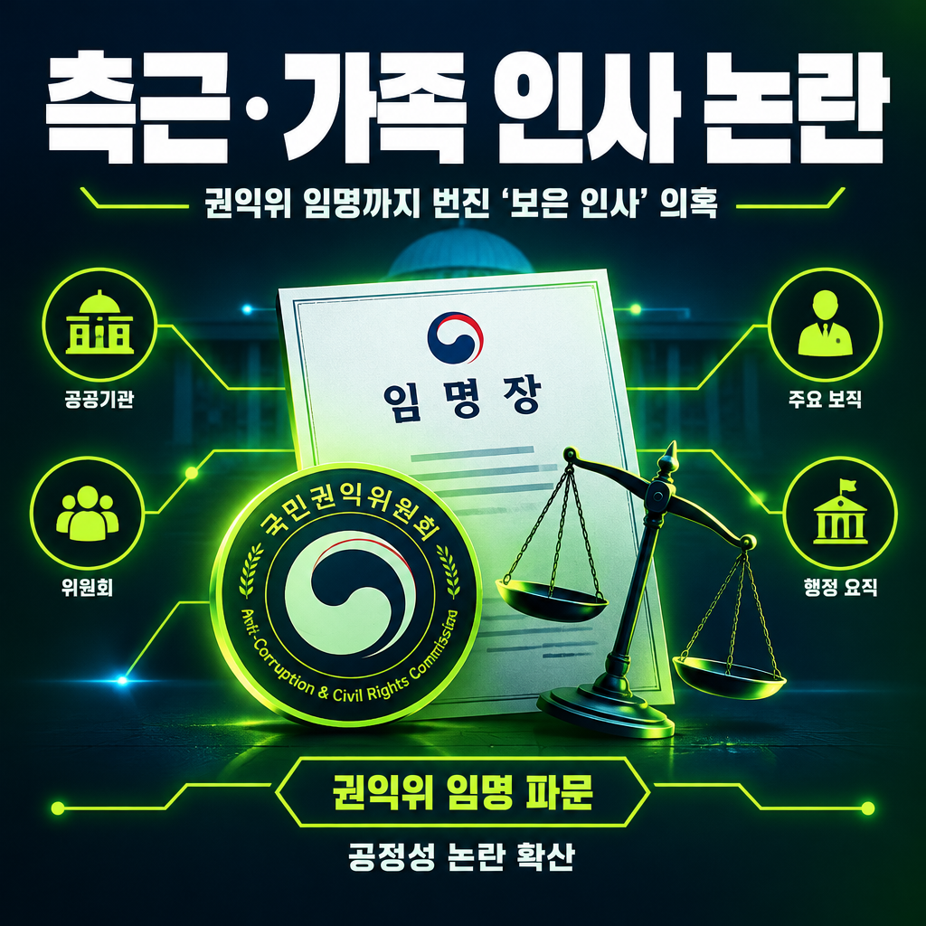 측근·가족 인사 논란