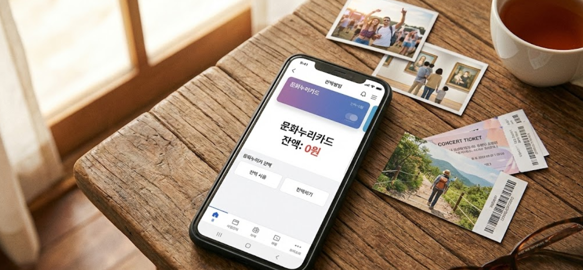 스마트폰 화면에 '잔액 0원'과 함께 즐거웠던 추억 사진들이 띄워진 모습