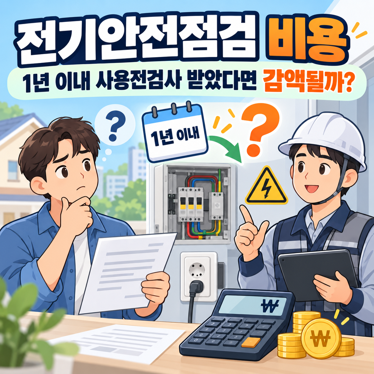 한국전기안전공사 전기안전점검 비용, 1년 이내 사용전검사 받았다면 감액될까?