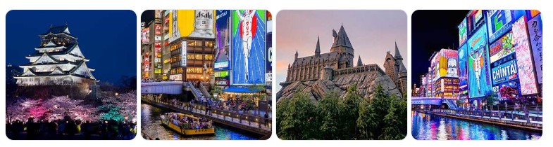 오사카 대표 명소 – 오사카성, 도톤보리 야경, 유니버설 스튜디오 재팬 감성 사진