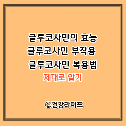글루코사민의 효능, 글루코사민 부작용, 글루코사민 복용법