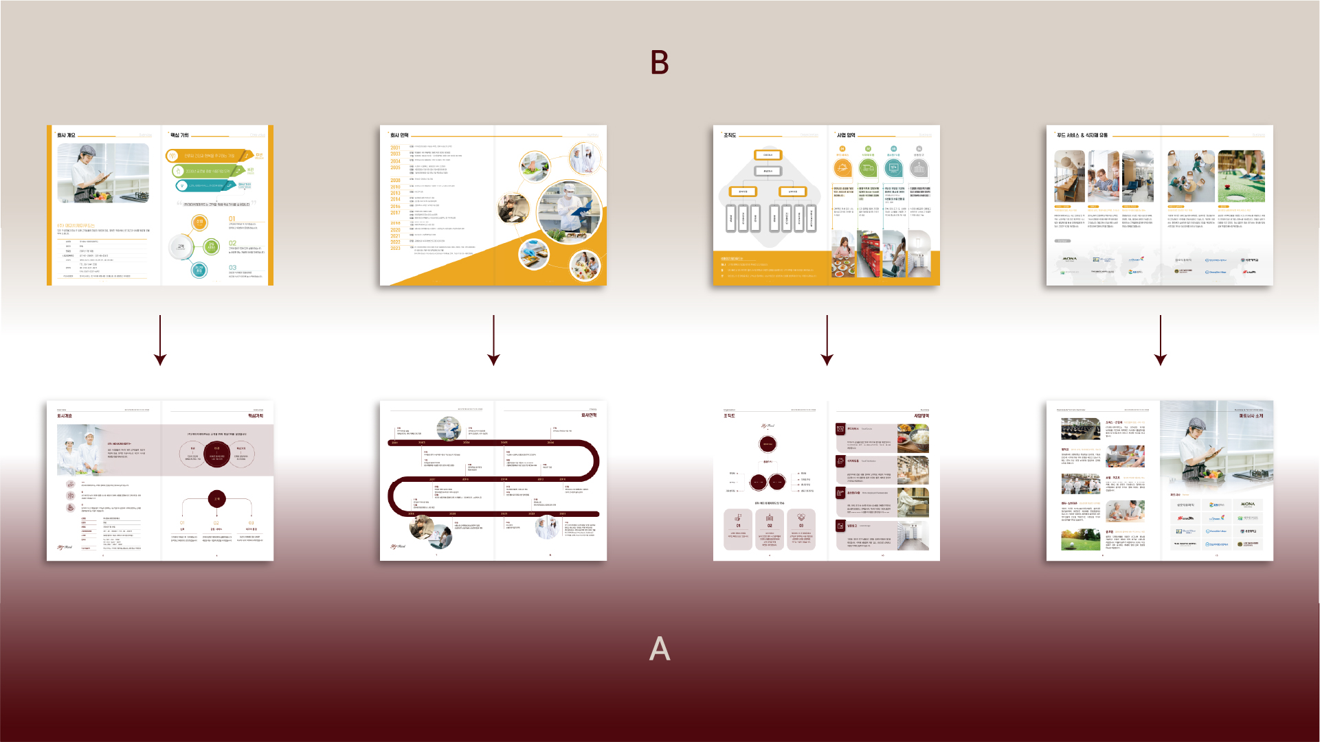 내지디자인 비교하는 모습