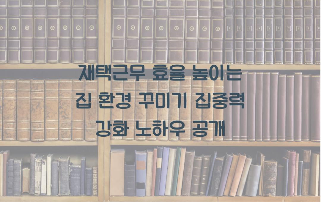 재택근무 효율 높이는 집 환경 꾸미기, 업무 집중력 향상 팁