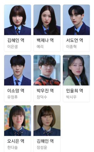 청담국제고등학교 등장인물들