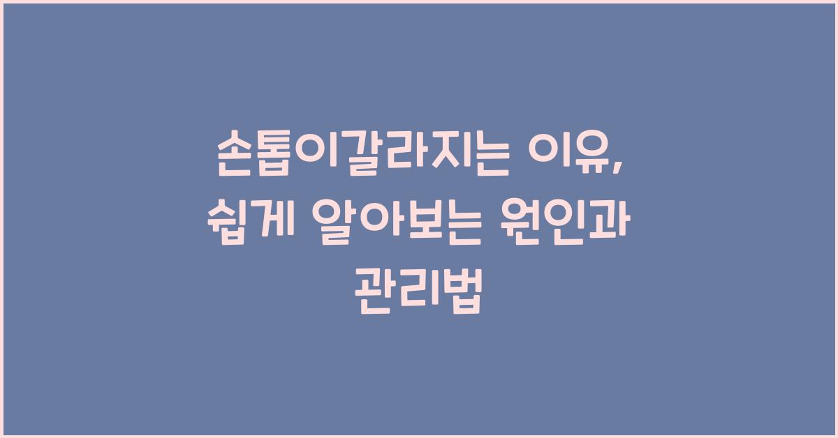 손톱이갈라지는 이유