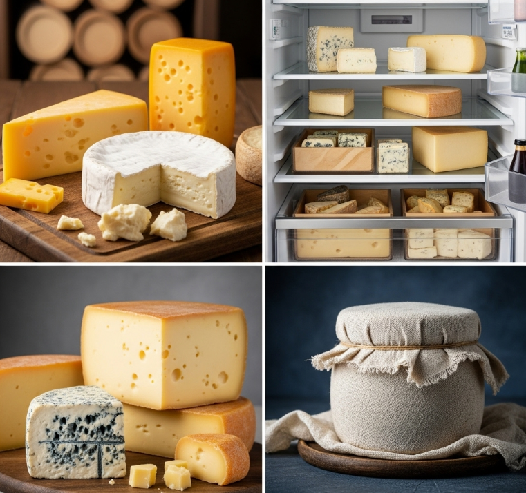 다양한 종류의 치즈와 치즈 보관 방법 이미지