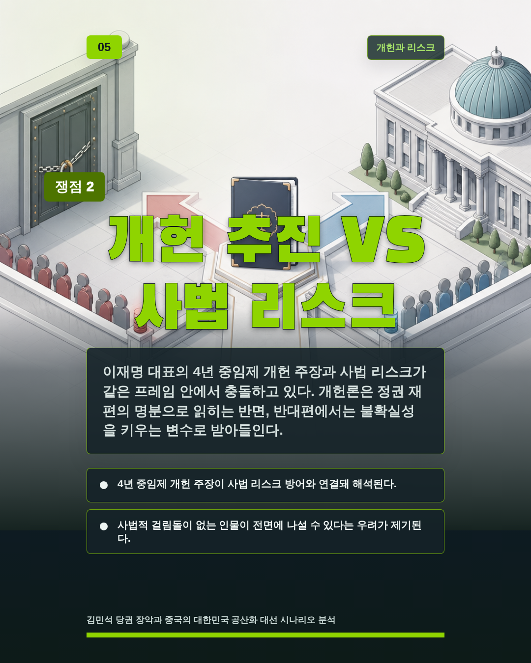 개헌 추진 VS 사법 리스크
