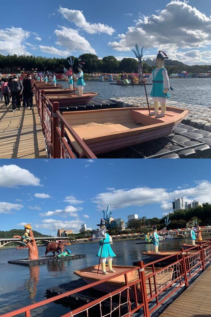 유등축제 부교 모습