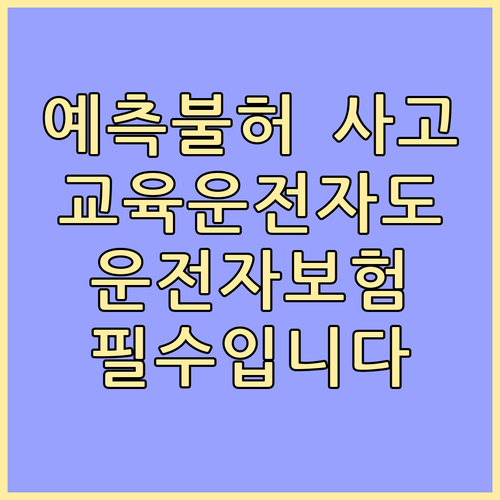 사고는 예측불허! 교육운전자에게 운전..