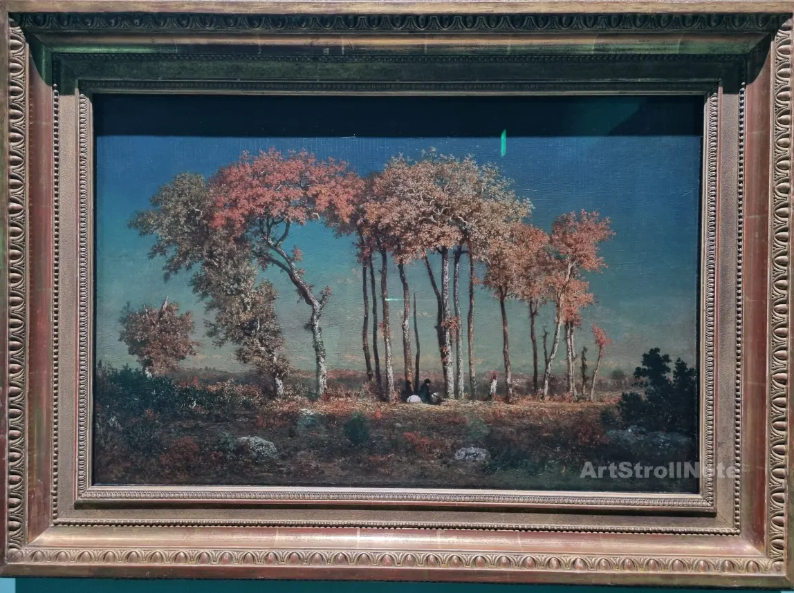 Pierre-Etienne-Theodore Rousseau - Under the Birches, Evening - ArtStrollNote