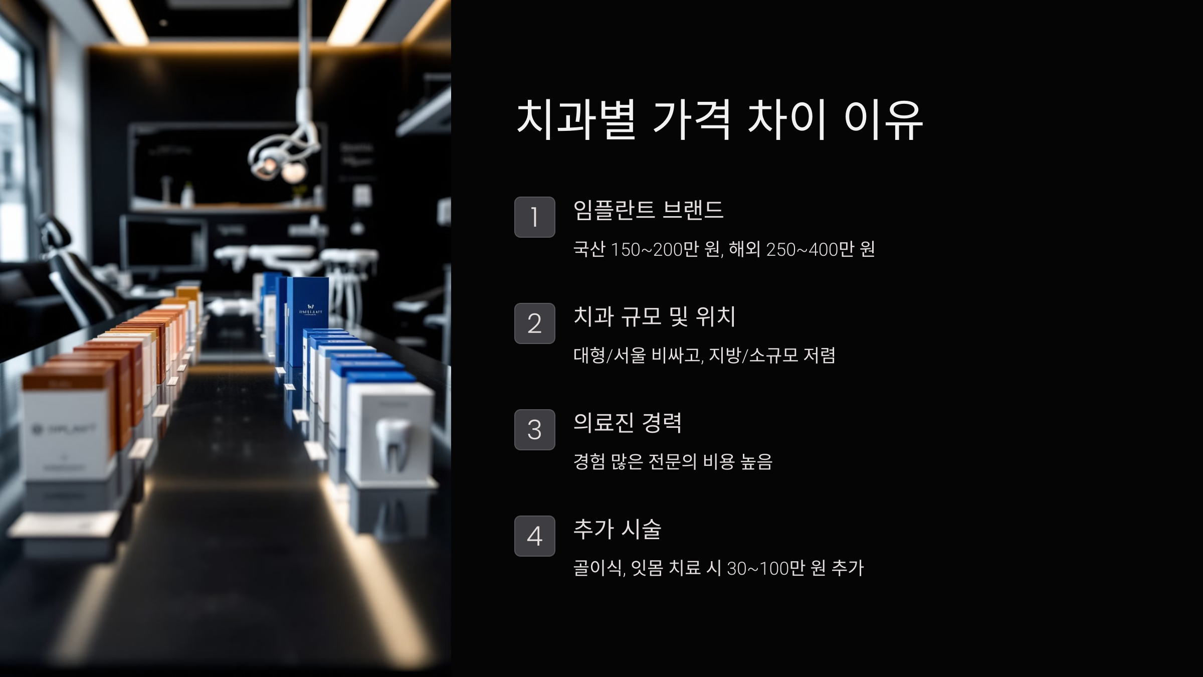 치과별 가격 차이 이유