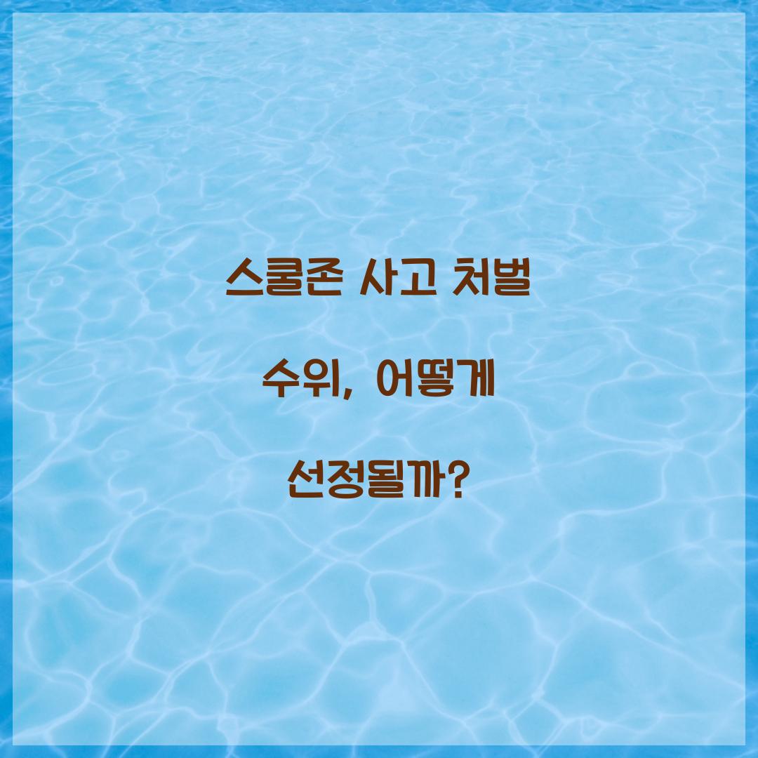 스쿨존 사고 처벌 수위