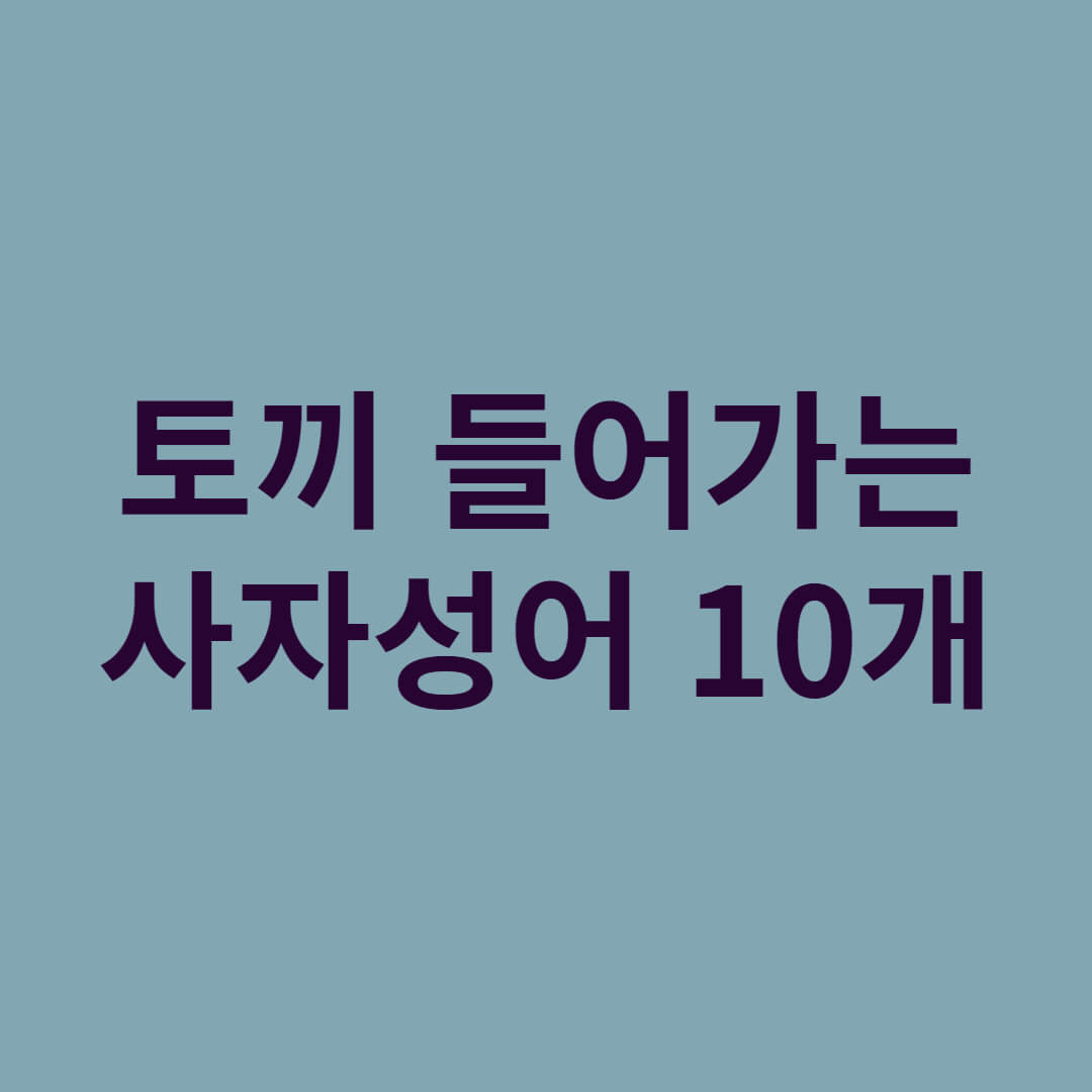 토끼 관련 사자성어