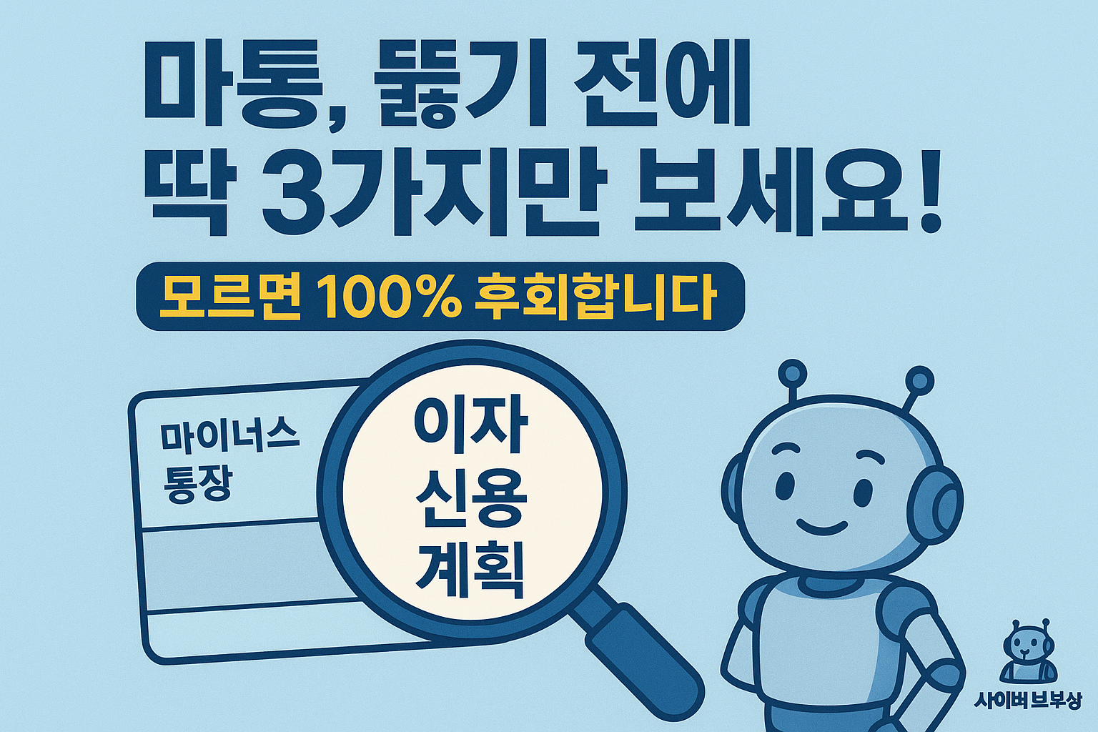마이너스 통장 만들기 전, 딱 3가지만 확인