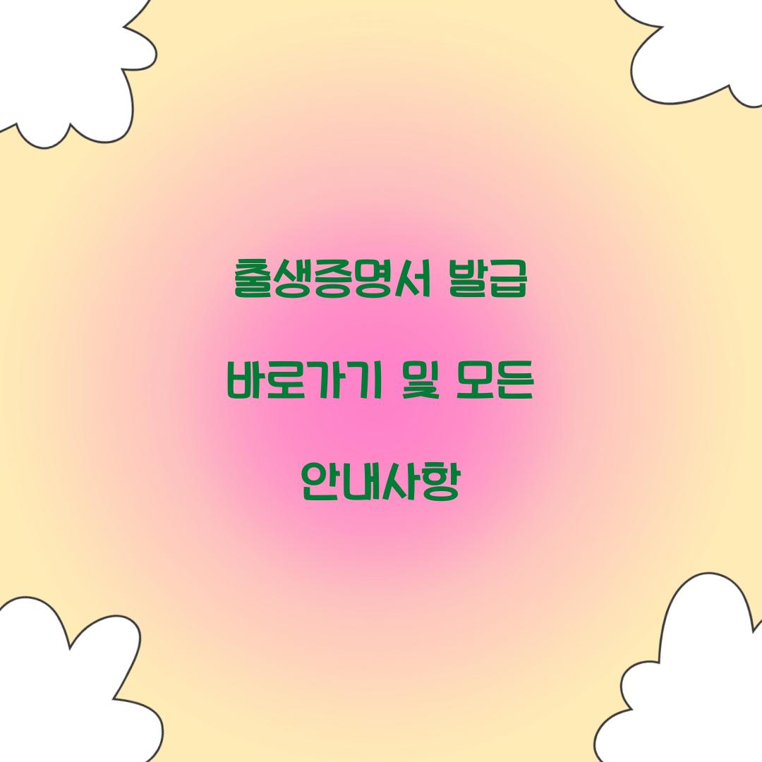 출생증명서 발급 바로가기