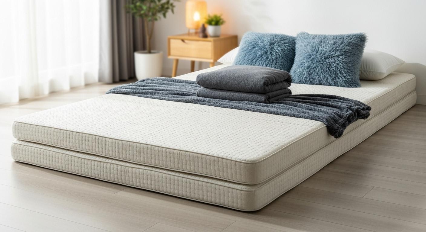 레이브 탄탄한 토퍼매트리스 접이식 침대 바닥 3단 수면 매트