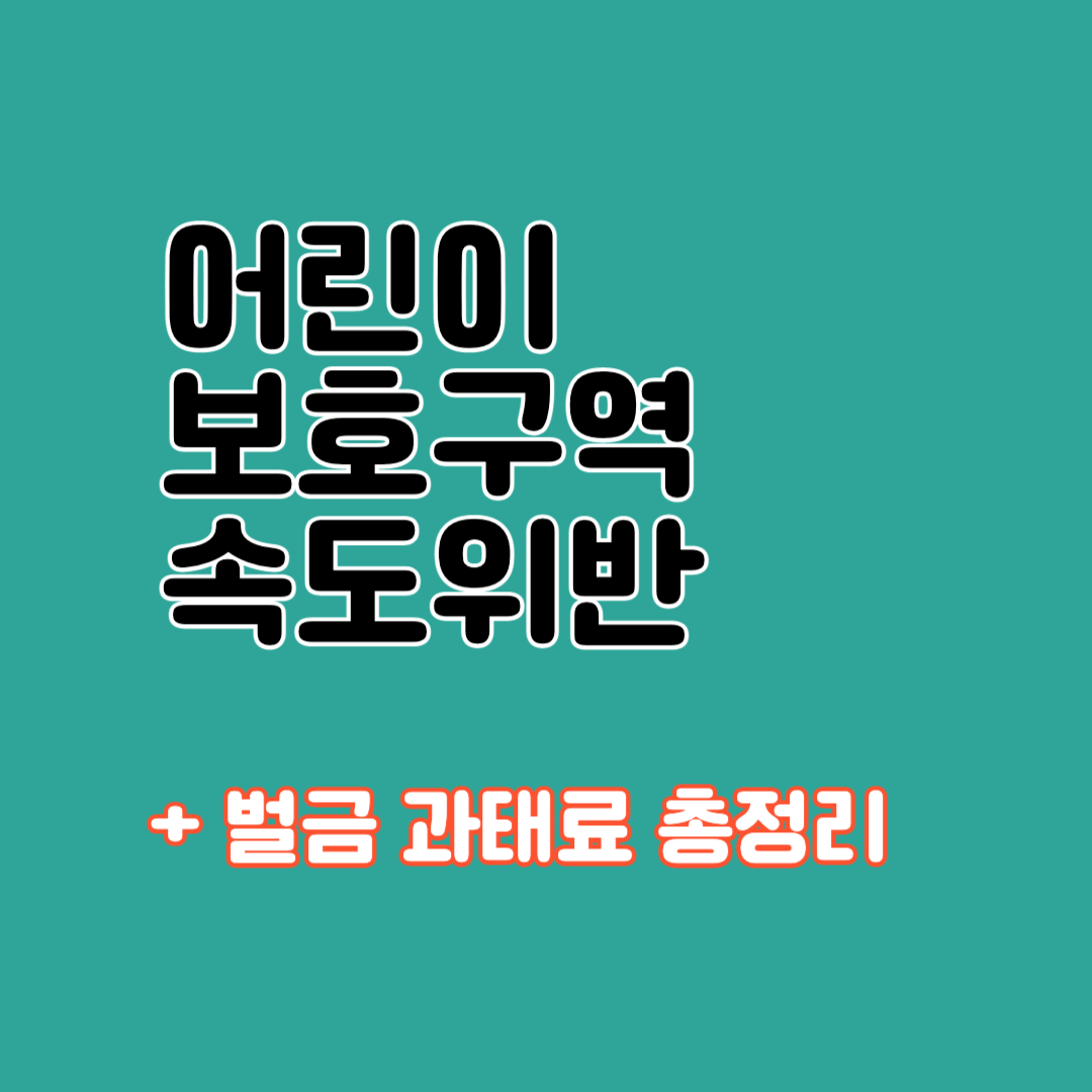 어린이보호구역 속도위반 범칙금