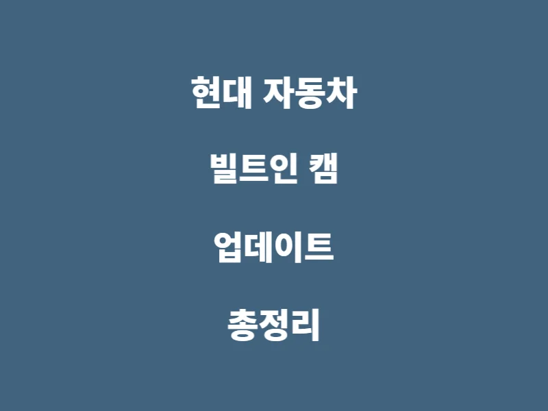 현대자동차-빌트인캠-업데이트