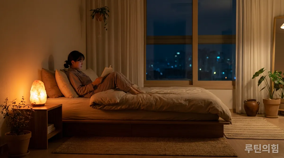 숙면을 위한 최적의 수면 환경이 조성된 한국 침실