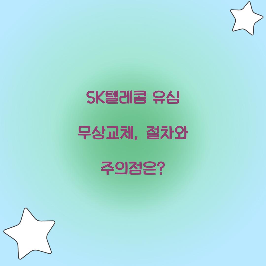 sk텔레콤 유심 무상교체