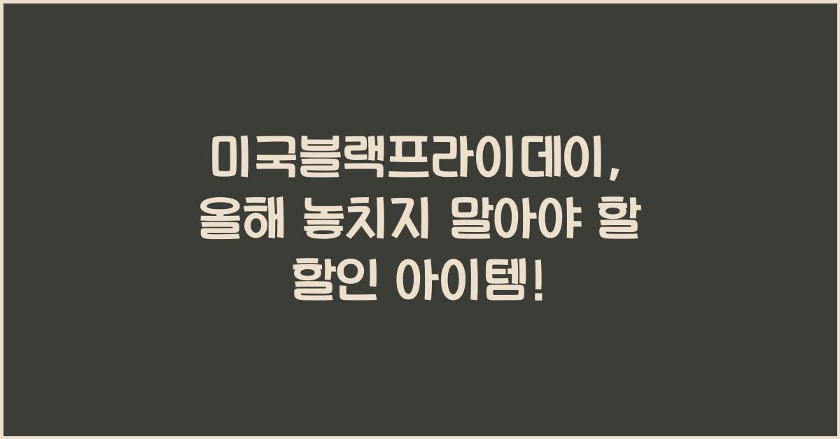 미국블랙프라이데이