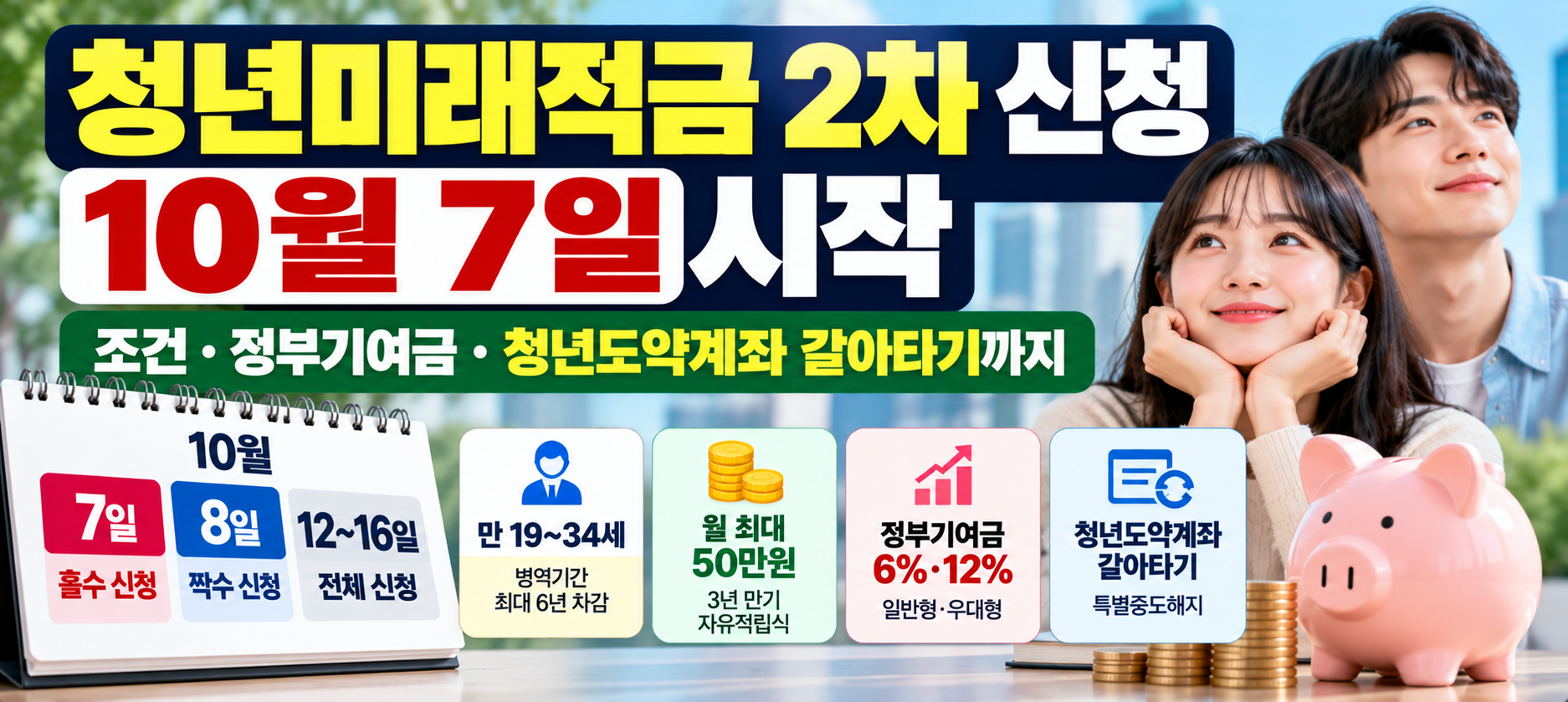 청년미래적금 2차 신청 10월 7일 시작