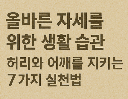 올바른 자세를 위한 생활 습관 – 허리와 어깨를 지키는 7가지 실천법