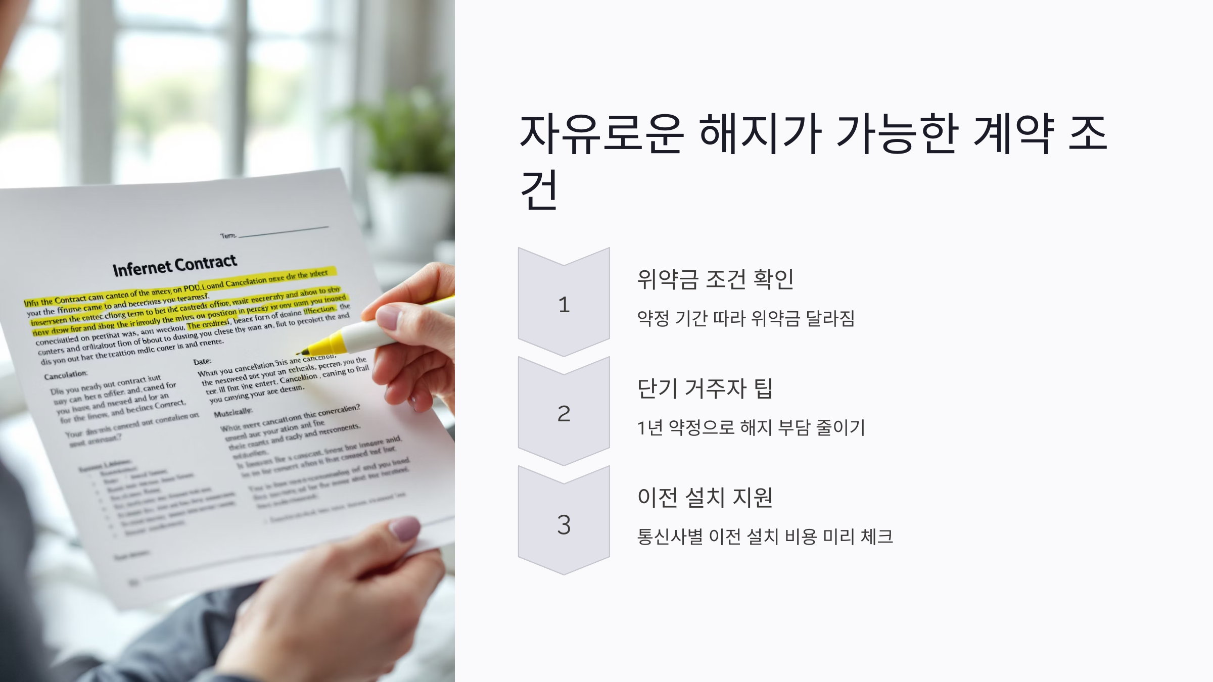 자유로운 해지가 가능한 계약 조건 확인