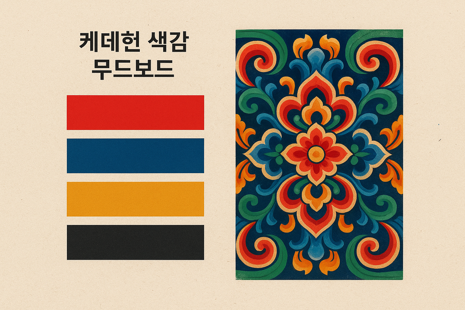 케데헌과 단청의 색채 비교