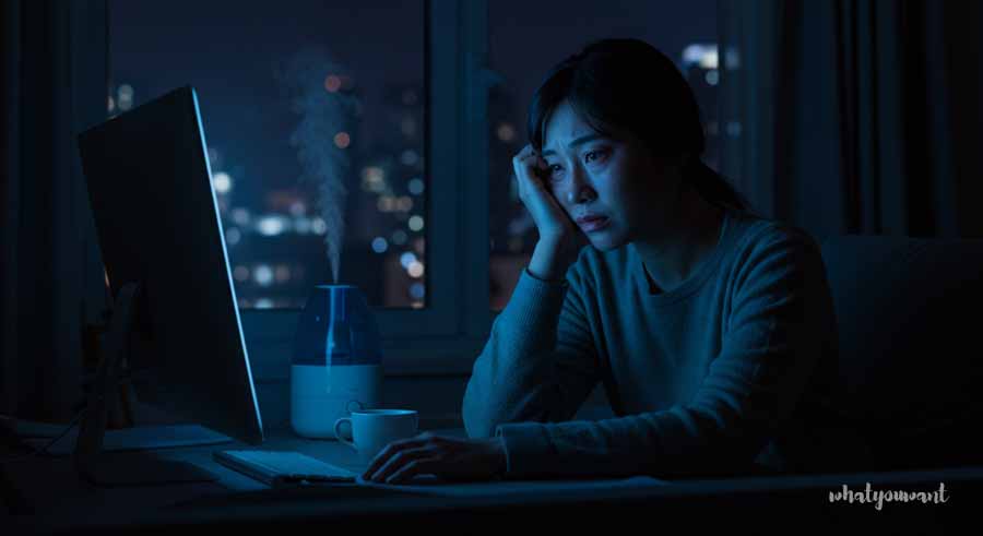 장시간 모니터 사용으로 눈피로증