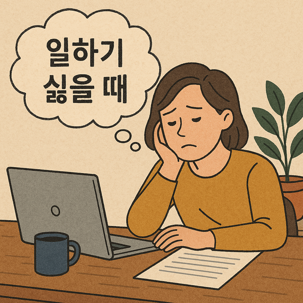 일하기 싫을 때 이미지