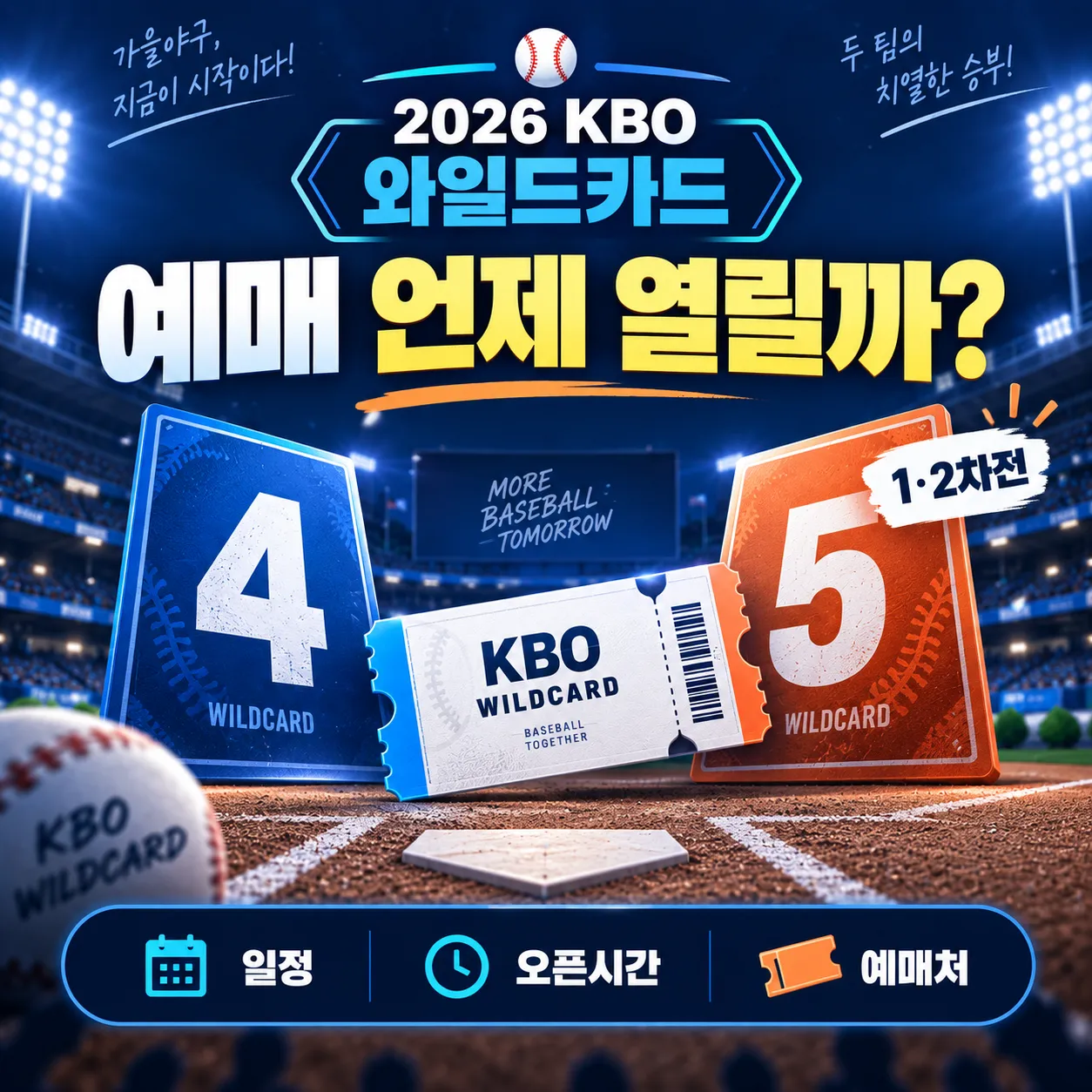 2026 KBO 와일드카드 예매 일정과 티켓 오픈 안내