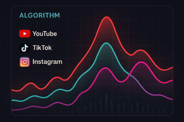 플랫폼별 알고리즘 지표 차이를 시각적으로 비교한 이미지