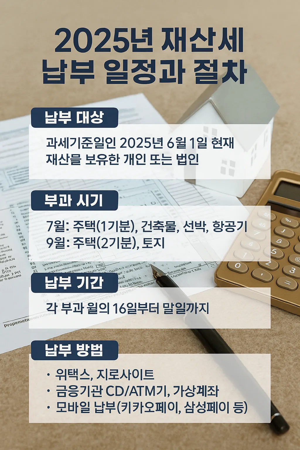 2025년 재산세 납부 일정 사진